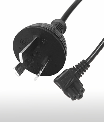 China 3-Pin Plug to C5 Right Angle Type AC Power Cord Set 2.5 250V