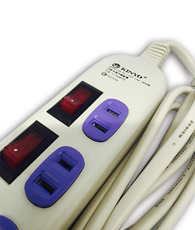 台灣 6孔位 帶開關 過載保護 AC延長線 15A 125V