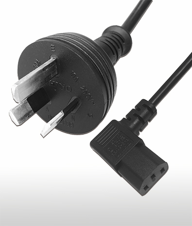 オーストラリアACコードセット 3ピン-C13 左 L 形 10A 250V