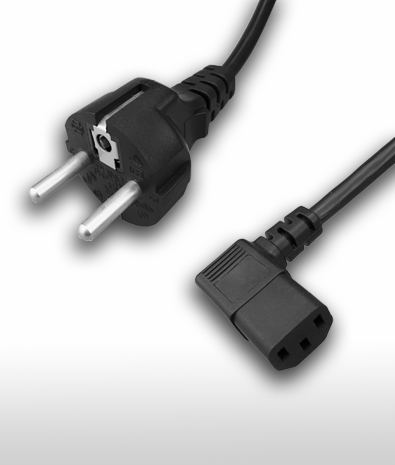 德國2PIN接地直頭TO C13 右彎 AC電源線組Cord set  10A 250V