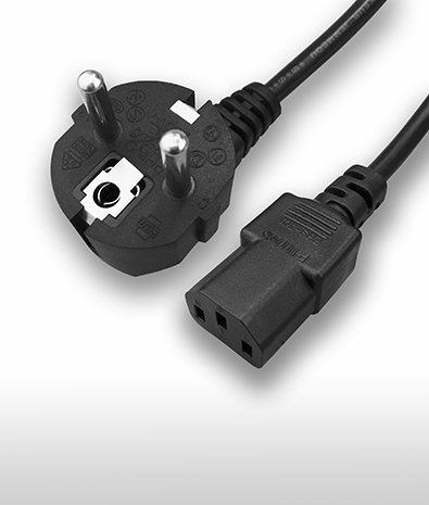 德國 2PIN接地彎頭 TO C13 AC電源線組Cord set  10A 250V